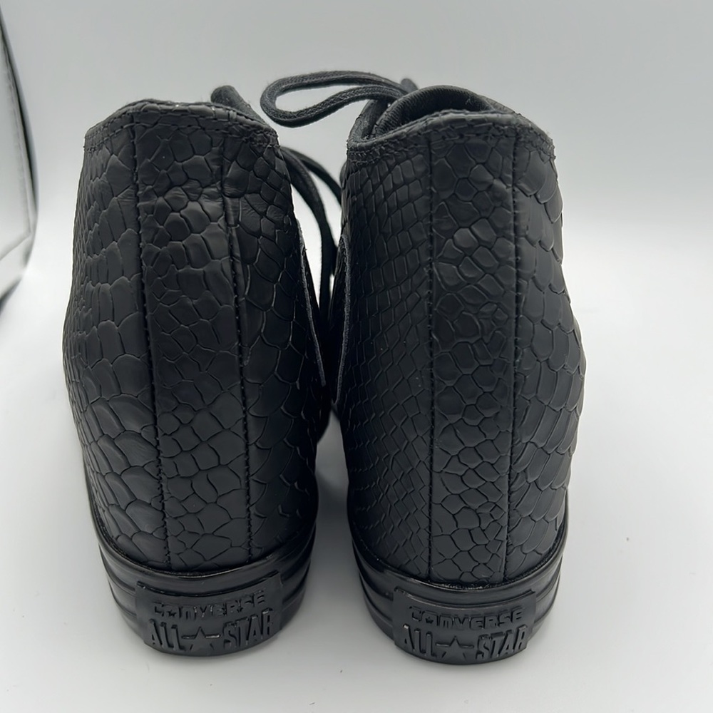 RARE Chuck Taylor All Star Lux Embossed Reptile Mid Top Sneaker Wedges sz7.5 - Picture 9 of 14